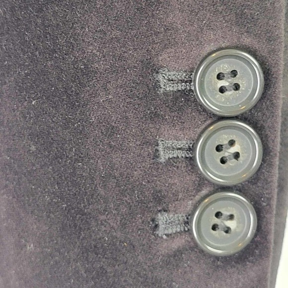 Talbots Blazer Jacket Womens Size 8p Black Velvet One Button Holiday Party - Picture 6 of 9